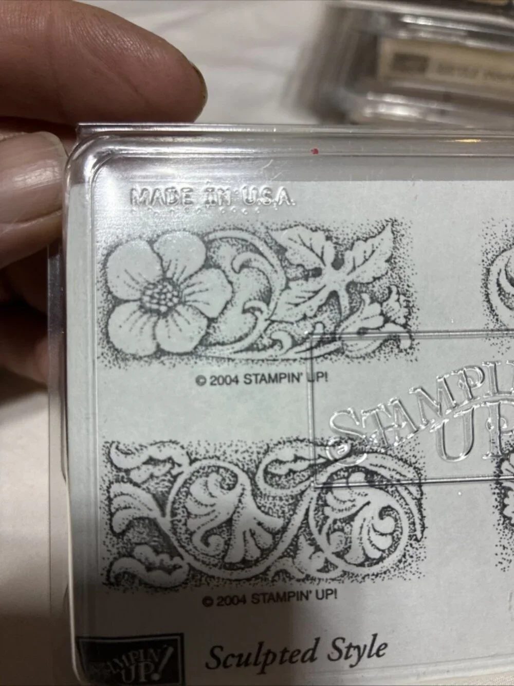 New Factory Sealed 2004 Stampin ‘Up ! “sculpture Style “floral Scroll Set Of 4